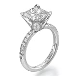 2.20 Carat D-E / SI1 - SI2 Princess Cut Diamond Solitaire Platinum Engagement Ring