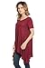 Frumos Womens Short Sleeve Comfy Loose Fit Handkerchief Hem Tunic Top
