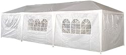 Palm Springs 10- x 30-Foot White Party Tent Gazebo Canopy with Sidewalls