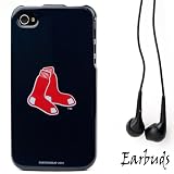 Boston Red Sox Official Licensed 2pc Hard Case Protective Cover Snap On Made for Apple iPhone 4S (4th Generation 16GB 32GB - AT&T - Verizon - Sprint) + Includes a Crystal Clear High Quality HD Noise Filter Ear buds Earphones Headphones ( 3.5mm Jack )