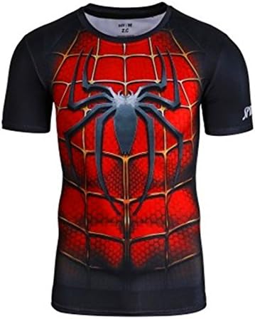 2016 men 3D printing compression shirts fitness superman batman Spider-Man captain America men t-shirts (XL, 10)