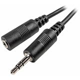 Cables Unlimited AUD-1000-25 3.5mm Male to Female Stereo Cable (25 Feet, Black)