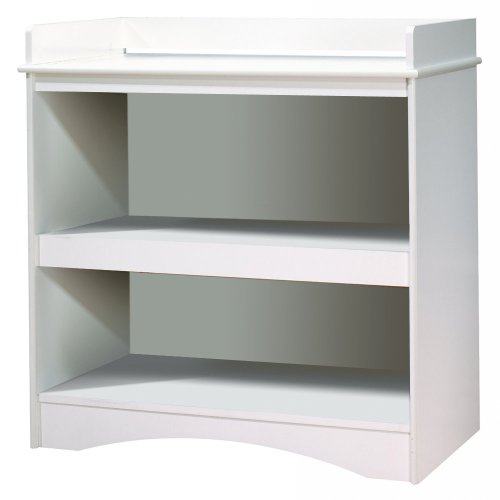 South Shore Peak-a-Boo Changing Table with Open Storage Space in Pure White