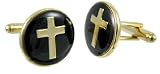 Gold Plated Christian Cross Cuff Links Cufflinks