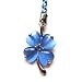 Cell Phone / Camera Charm Strap Beautiful Blue Diamond Four Leaf Clover