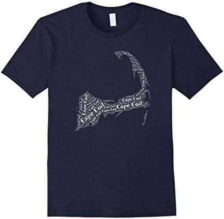 Men's Cape Cod Massachusetts Word Map t-shirt 2XL Navy