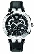 Versace Men's 23C99D008 S009 V-Race Chrono Black Dial Black Genuine Leather Watch from Versace