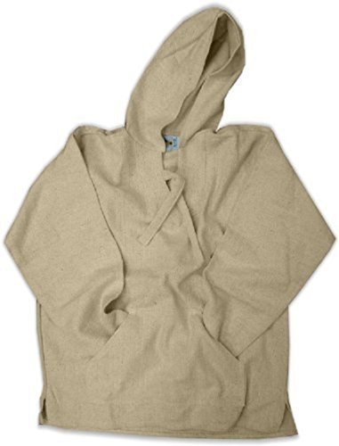 Baja Hoodie Mexican Surfer Jacket Pullover Skater Beach Jerga Authentic Size Poncho Drug Rug Xl Top Quality Large Natural (XLarge)