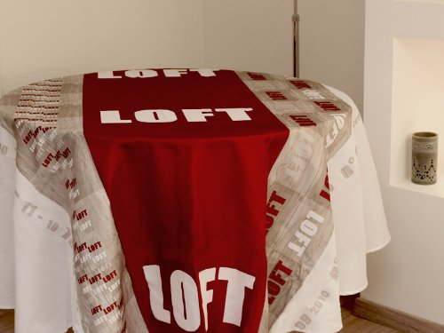 Nappe antitaches ronde 180 cm réf. LOFT c./ rouge Soleil d'Ocre