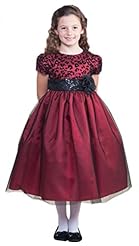 Girls Short Tea Length Animal Print Leopard Print Puff Sleeves Organza Sequined Sheer  Dress