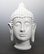 White Ceramic Buddha Head Statue