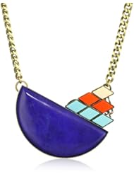 Anton Heunis Inca Goddess Half-Moon Lapis with Tricolor Crystal Necklace