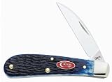 Case Cutlery 7058 Case Sway Back Gent Pocket Knife with Stainless Steel Blade Navy Blue Bone