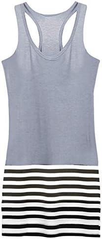 Finejo Women Sleeveless Summer Bodycon Elegant Ladies Stripe Sexy Dresses