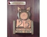 Kitchen & Housewares : Hand Crafted Wooden Cat Calendar