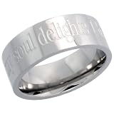Stainless Steel 8 mm (5/16 in.) I have found the one in whom my soul delights Comfort Fit Flat Band