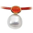14K Yellow Gold Paspaley South Sea Cultured Pearl and Carnelian Pendant - 11.00mm