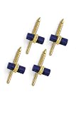 Solid 14K Gold and Lapis Stud Set (4)