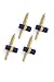 Solid 14K Gold and Lapis Stud Set (4)
