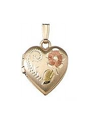 Solid 14K Yellow Gold Small Heart Locket 1/2 inch x 1/2 inch 14K Yellow Gold