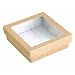Packnwood "Kray" Brown Box With Window Lid, 7.4" x 7.4" x 1.6" Base, 8" x 8" Top (4 Packs fo 50)