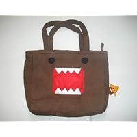 Large 15 Domo Kun Brown Furry Tote Bag Purse ~Book Bag~