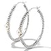 Sterling Silver / 14K Onyx or Cultured Pearl Station Hoop Earrings