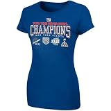 NFL New York Giants Super Bowl XLVI Champions Ladies 4-Time Champs Big Time T-Shirt - Royal Blue