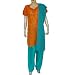 Casual Dresses Indian Cotton Salwar Kameez Short Sleeve Chikan Embroidery Size S (slk407)