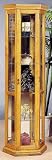 Home Elegance 417P Honey Pine Finish Trapezoid Shaped Curio