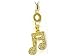 Cellet Phone Strap - Gold Music Tone with Clear Stones