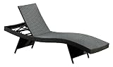 Ambientehome 63707 Gartenliege Nairobi Polyrattan, schwarz