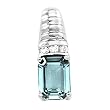 14K White Gold Aquamarine and Diamond Pendant