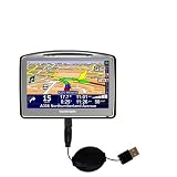Retractable USB Cable for the TomTom Go 520 with Power Hot Sync and Charge capabilities - Gomadic Brand w/ TipExchange Technology