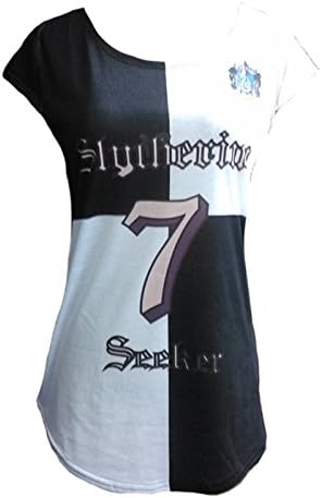 Galaxyfashion Women's Harry Porter Slytherin Seeker 7 Graphic Tee (Free Size, Multi)