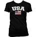 United States Of America Flag International Soccer Juniors T-shirt, American Soccer Juniors T-shirt, Small, Black