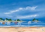 Bateaux Dans La Baie Frederic Flanet 28x20