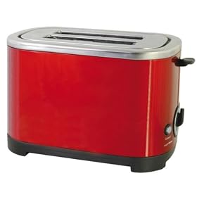 2 Slice Toaster in Red Steel