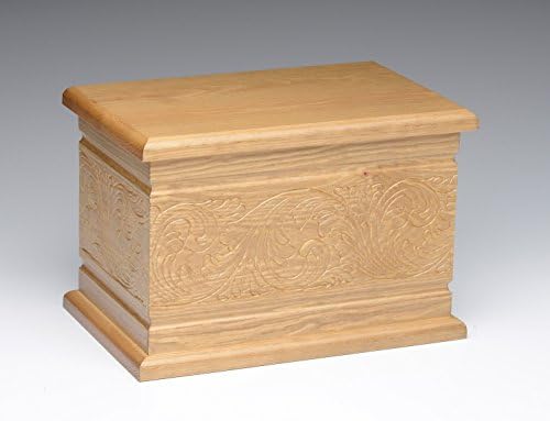 TheUrnCo Exclusive - Solid Wood Urn with Natural Stain and Beautiful Design - ENGRAVEABLE