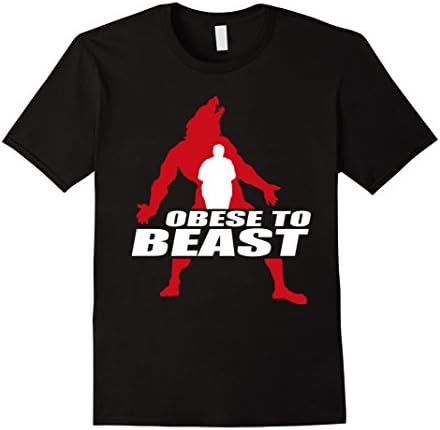 Men's Obese To Beast Shirt Weight Loss Obese Yoga Tee 2XL Black