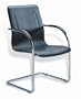 Boss Black Vinyl Guest Chair with Chrome Frame, Set of 4