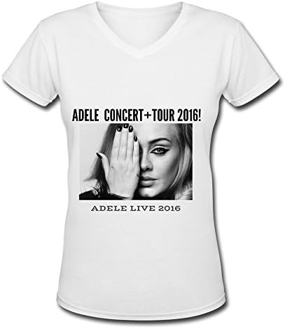 Adele Concert Tour 2016 Poster Womens V Neck T Shirt White