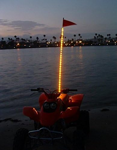 Kkingweststore 6FT Yellow LED Lighted Whip Atv Utv Off road Sand Dunes Flexible Atv Utv (6ft, yellow)