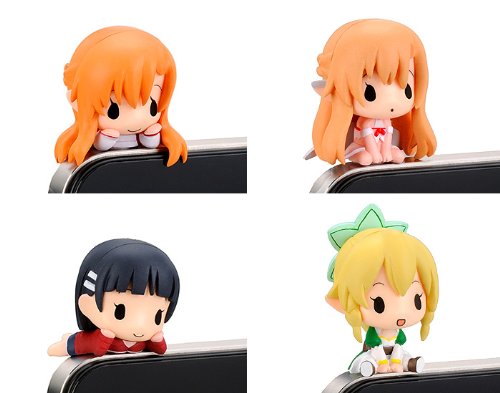 ソードアート・オンライン イヤホンジャックフィギュア 4種セット ( ノンスケール イヤホンジャックフィギュアアクセサリー イヤホンジャックホルダー付属)