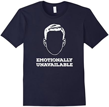 Men's Emotionally Unavailable Science Fiction Blank Face T-Shirt Small Navy