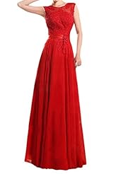 Floor Length Chiffon Natural   Waistline Applique Jeweled Lace-Up Evening Dress/Prom Dress 