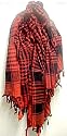 Brick Red / Black Arab Kafiyah Head Scarf Shemagh