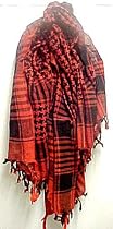 Brick Red / Black Arab Kafiyah Head Scarf Shemagh