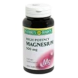 Nature's Bounty High Potency Magnesium, 500 mg, 100 Tablets (Pack of 6)