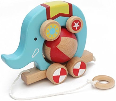 Childream Cartoon Elephant Drag Wooden Educatinal Toys